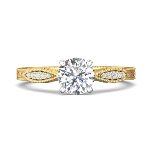 FlyerFit&reg; 14K Yellow and 14K White Gold Vintage Engagement Ring