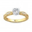 FlyerFit® 14K Yellow and 14K White Gold Vintage Engagement Ring