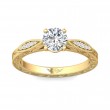 FlyerFit® 18K Yellow Gold Vintage Engagement Ring