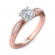FlyerFit® 18K Pink Gold Shank And White Gold Top Micropave Engagement Ring