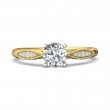 FlyerFit® 18K Yellow Gold Shank And White Gold Top Micropave Engagement Ring
