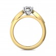 FlyerFit® 18K Yellow Gold Shank And White Gold Top Micropave Engagement Ring
