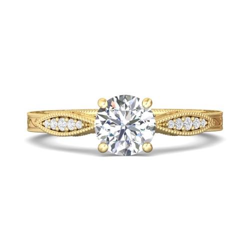 FlyerFit&reg; 14K Yellow Gold Vintage Engagement Ring
