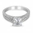 FlyerFit® Platinum Split Shank Engagement Ring