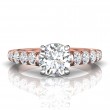 FlyerFit® 14K Pink Gold Shank And White Gold Top Encore Engagement Ring