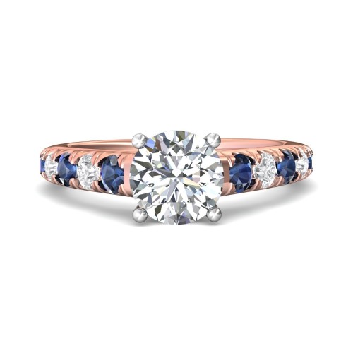 FlyerFit&reg; 14K Pink Gold Shank And White Gold Top Encore Engagement Ring