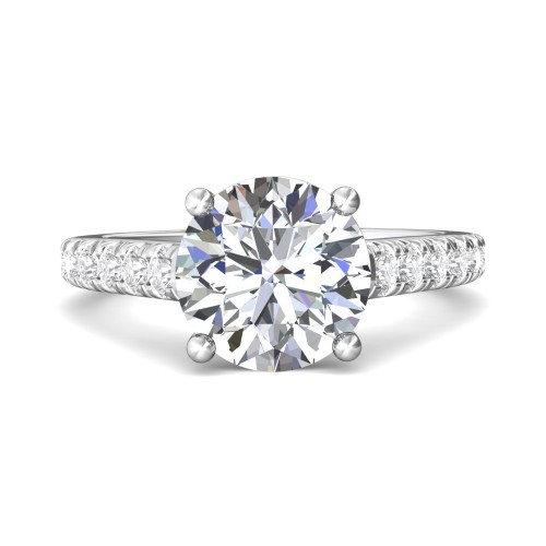 FlyerFit&reg; Platinum Micropave Engagement Ring