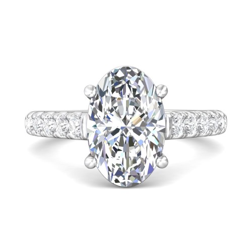 FlyerFit&reg; Platinum Micropave Engagement Ring