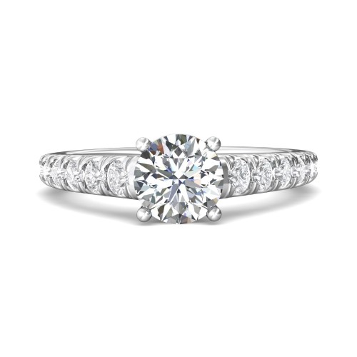 FlyerFit&reg; Platinum Micropave Engagement Ring
