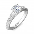 FlyerFit® 18K White Gold Micropave Engagement Ring
