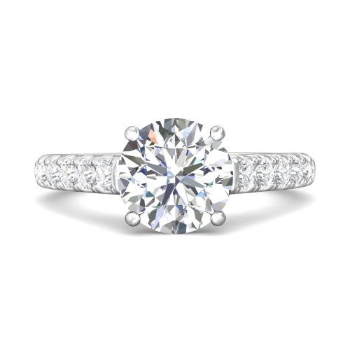 FlyerFit&reg; 14K White Gold Micropave Engagement Ring