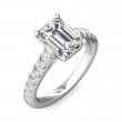 FlyerFit® 14K White Gold Micropave Engagement Ring