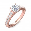 FlyerFit® 18K Pink Gold Micropave Engagement Ring