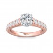 FlyerFit® 14K Pink Gold Shank And White Gold Top Micropave Engagement Ring
