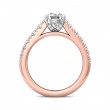 FlyerFit® 14K Pink Gold Shank And White Gold Top Micropave Engagement Ring