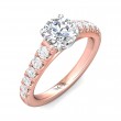 FlyerFit® 14K Pink Gold Shank And White Gold Top Micropave Engagement Ring