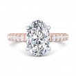 FlyerFit® 18K Pink Gold Shank And White Gold Top Micropave Engagement Ring