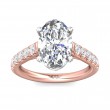 FlyerFit® 18K Pink Gold Shank And White Gold Top Micropave Engagement Ring