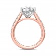 FlyerFit® 18K Pink Gold Shank And White Gold Top Micropave Engagement Ring