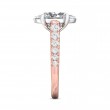FlyerFit® 18K Pink Gold Shank And White Gold Top Micropave Engagement Ring
