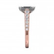 FlyerFit® 14K Pink Gold Shank And White Gold Top Micropave Engagement Ring