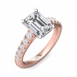 FlyerFit® 14K Pink Gold Shank And White Gold Top Micropave Engagement Ring