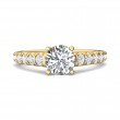 FlyerFit® 18K Yellow Gold Micropave Engagement Ring