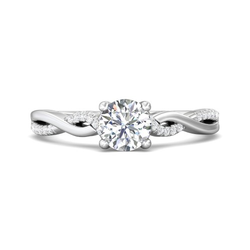 FlyerFit&reg; Platinum Split Shank Engagement Ring