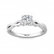 FlyerFit® 18K White Gold Split Shank Engagement Ring