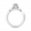 FlyerFit® 18K White Gold Split Shank Engagement Ring
