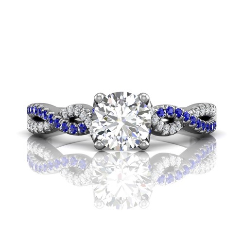 FlyerFit&reg; 18K White Gold Split Shank Engagement Ring