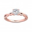 FlyerFit® 14K Pink Gold Split Shank Engagement Ring