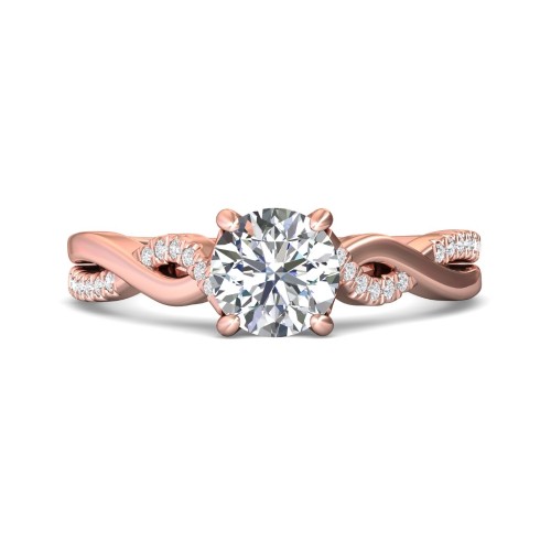 FlyerFit&reg; 14K Pink Gold Split Shank Engagement Ring