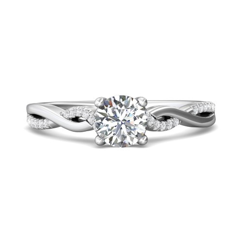 FlyerFit&reg; 18K White Gold Split Shank Engagement Ring