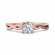 FlyerFit® 18K Pink Gold Split Shank Engagement Ring