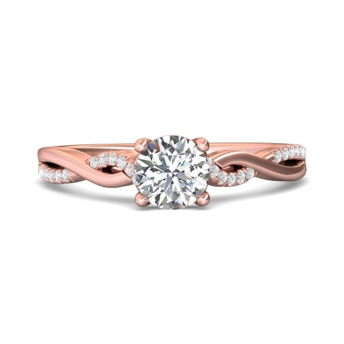 FlyerFit&reg; 18K Pink Gold Split Shank Engagement Ring