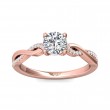FlyerFit® 18K Pink Gold Split Shank Engagement Ring