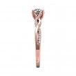 FlyerFit® 18K Pink Gold Split Shank Engagement Ring