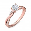 FlyerFit® 18K Pink Gold Split Shank Engagement Ring