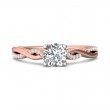FlyerFit® 18K Pink Gold Shank And White Gold Top Split Shank Engagement Ring