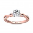 FlyerFit® 18K Pink Gold Shank And White Gold Top Split Shank Engagement Ring