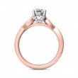 FlyerFit® 18K Pink Gold Shank And White Gold Top Split Shank Engagement Ring