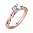 FlyerFit® 18K Pink Gold Shank And White Gold Top Split Shank Engagement Ring