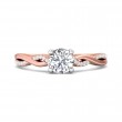 FlyerFit® 14K Pink Gold Shank And White Gold Top Split Shank Engagement Ring