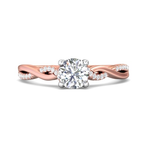 FlyerFit&reg; 14K Pink Gold Shank And White Gold Top Split Shank Engagement Ring