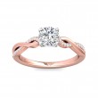 FlyerFit® 14K Pink Gold Shank And White Gold Top Split Shank Engagement Ring