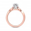 FlyerFit® 14K Pink Gold Shank And White Gold Top Split Shank Engagement Ring