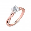 FlyerFit® 14K Pink Gold Shank And White Gold Top Split Shank Engagement Ring