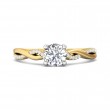 FlyerFit® 18K Yellow Gold Shank And White Gold Top Split Shank Engagement Ring