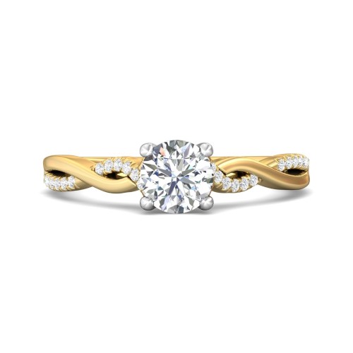 FlyerFit&reg; 14K Yellow and 14K White Gold Split Shank Engagement Ring
